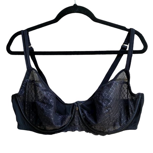 Cacique Intimates & Sleepwear Cacique Black Lace Sheer Cup Wired